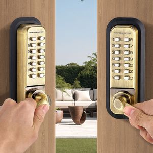 Serratura per Porta con Ingresso Senza Chiave, 14 Opzioni di Tastierino, Design Meccanico, Finitura in Acciaio Inossidabile - Product Image 2