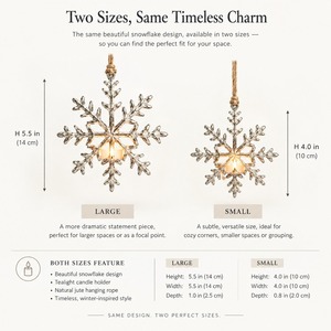 Metal <b>Snowflake</b> Hanging Ornament Traditional Christmas <b>Decor</b> - Product Image 4