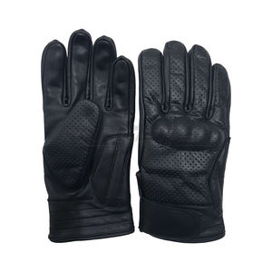 Gants de moto pour hommes, vêtements de sport, gants de conduite perforés, gants de motard en cuir véritable de haute qualité, à doigts complets - Product Image 1