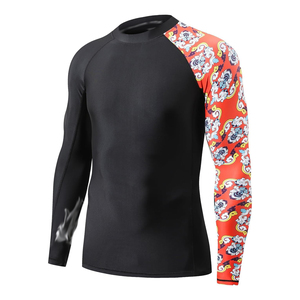 <b>Mens</b> Full Sleeve Rash Guard Black With Red Dragon Print Quick Dry <b>Compression</b> <b>Shirt</b> Adult Size - Product Image 2