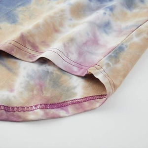 Trendy Solid Color Tie Dye Men's Shirts Heavyweight 100% Cotton Blend And Crewneck Short Sleeve Casual Top Bulk Supply USA - Product Image 5