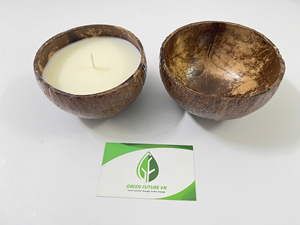 Wholesale Natural Coconut Shell Bowl <b>Candles</b> with Wooden <b>Wick</b> | Custom Logo | Eco-Friendly Soy Wax <b>Candle</b> - Product Image 4