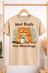 Custom Printed Funny <b>Cat</b> T Shirt Coffee Lover Graphic Tee Unisex Cotton Casual Short Sleeve OEM ODM Wholesale Apparel - Product Image 3