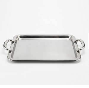 Stainless Steel 304 Grade Polished Rectangular Serving <b>Tray</b> <b>Large</b> Decorative Food Safe Metal Platter Wedding Tableware Gift <b>Tray</b> - Product Image 2