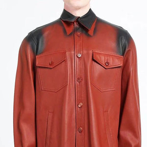 Diseño de logotipo personalizado, camisa de cuero transpirable para hombre de talla grande, estilo único, camisas de cuero para hombre en venta en línea - Product Image 4