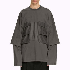 Camiseta de Manga Larga para Hombre, Estilo Cargo con Múltiples Bolsillos, Oversize, Techwear, Streetwear, Algodón Grueso, Hip Hop, Utility - Product Image 1