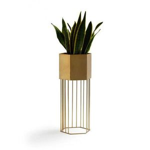 Magnifique pot de fleurs en métal avec finition décorative, adapté aux fleurs et plantes d'intérieur et d'extérieur, jardin, patio, balcon. - Product Image 1