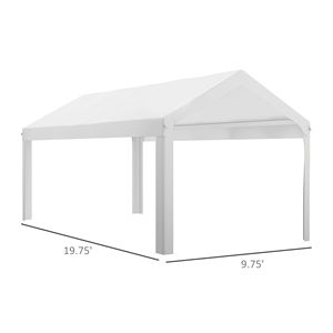 UV Resistant 19.6FT X 9.7FT Carport <b>Roof</b> <b>Canopy</b> Replacement Simple Style White PC Sail Fits 84C 378V00 84C 206 Series for 2 Car - Product Image 3