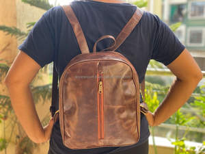 Unisexe En Cuir Vintage Sac À Dos À La Main Sac de Collège - Product Image 5