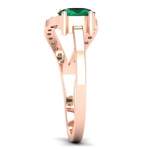 REYES Exquisito Anillo de Plata de Ley 925 con Moissanita, Joyería Preciosa para Mujer, Corte Ovalado, Gema Esmeralda de 0.5Ct - Product Image 3