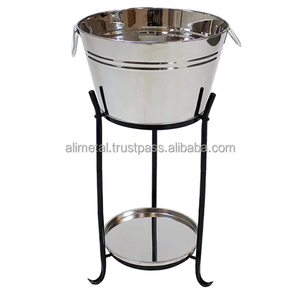 Refroidisseur de boisson avec support et plateau, pour fêtes, supports en acier inoxydable, pour la bière, le vin, le Champagne, etc. - Product Image 1