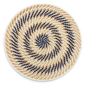 Elegante Salvamantel Mediterráneo de Ratán Azul Ondulado, Posavasos Resistente al Calor, Platos Rústicos para Vajilla de Restaurante - Product Image 1
