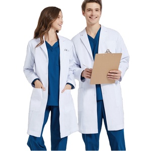 Uniforme médical de laboratoire / Blouse de médecin / Uniforme d'infirmière en tissu polyester tricoté à la pointe de la couture, modèle vietnamien FMF 61001/62001 - Product Image 1