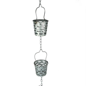 Chaîne de pluie en métal galvanisé de haute qualité, idéale pour les jardins, les patios, les balcons et les espaces extérieurs. - Product Image 1