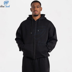 Custom Printed Men Tracksuit Set Full Zip Jacket Pants Breathable 100% Cotton Streetwear Athletic Sportswear for Gym Training - Product Image 2