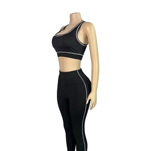 Ensemble de survêtement sportif pour femmes, manches longues, fermeture éclair, couleur unie, léger, en spandex et polyester, style décontracté pour le printemps - Product Image 2