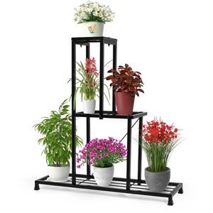 Precios Directos de Fábrica, Macetero de Metal Negro para Decoraciones de Boda, Macetas para Balcón/Sala de Estar, Soporte para Macetas - Product Image 1