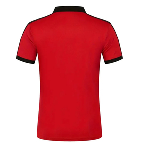 Polo Rojo Antiarrugas para Hombre, Bordado, Manga Corta, Color Sólido, Tejido de Poliéster, Botones, Estilo Casual - Product Image 2