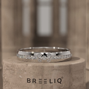 14K Solid Gold Lab Grown Diamond Cluster Ring Pave Diamond Band Modern <b>Bridal</b> Minimal Stackable Wedding Ring - Product Image 4