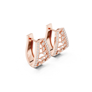 14K Rose Gold Round Lab-Grown Diamond Drop Earrings for Women Wedding Wear Earring New Grown Diamond - Product Image 4