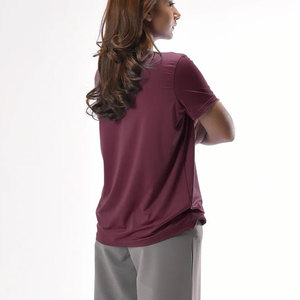 Camiseta Deportiva Ajustada de Yoga, Corte Largo, Anti-Pilling, Color Sólido, para Entrenamiento, Running, Poliéster, Secado Rápido - Product Image 4