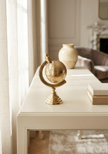 Golden Engraved Brass World Globe <b>Desk</b> Decor Vintage Tabletop Map <b>Ornament</b> Luxury Office Study Room Display Travel Inspired - Product Image 5