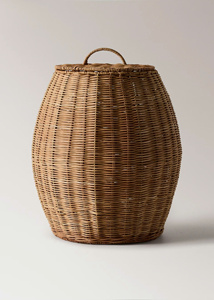 Panier en rotin tressé à la main avec couvercle, spacieux et grand format, pour l'organisation de la maison, les paniers cadeaux, la présentation décorative et l'usage quotidien - Product Image 4
