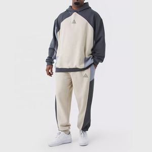 Personnalisé 100% Coton Hommes Survêtements Marque Privée Jogger Ensemble avec Hoodies et Sweatshirts Printemps Blanc Jogging Porter Survêtement - Product Image 1