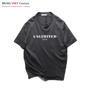 T-shirts unisexes à col rond de qualité supérieure tissu de coton respirant pas cher prix vietnamien vente entière t-shirt uni pour hommes - Product Image 3