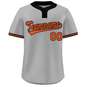 Maillots de baseball personnalisés brodés et imprimés, manches courtes, col en V, antibactériens, unisexes, vente en gros, coton biologique pas cher - Product Image 3