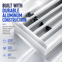 Diffuseur d'air moderne double couche, grille de ventilation linéaire amovible en alliage d'aluminium pour CVC, sortie d'air réglable pour bureau