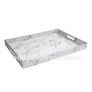 Plateau de service de haute qualité en acier inoxydable brillant, finition créative, matériau en verre, multi-tailles, pour restaurant et cuisine - Product Image 4