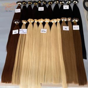 Couleurs à la mode nouveau modèle 100% Extensions de cheveux vietnamiens Remy kératine pointe plate fournisseur de cheveux humains bruts - Product Image 1