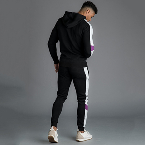 Sudadera con capucha de algodón polar personalizada para hombre, corte ajustado, cálida para otoño e invierno, chándal informal para correr, pantalones deportivos al por mayor - Product Image 3