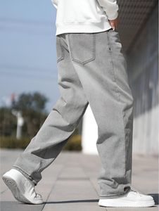 Pantalon cargo en jean délavé pour homme, taille mi-haute, coupe ample, en coton, style décontracté, pour le printemps - Product Image 3