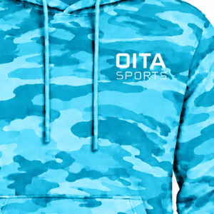 Cyan <b>Camo</b> Pullover Hoodie Men Custom Camouflage Printed Sweatshirt Kangaroo Pocket Long Sleeve Casual Training Streetwear <b>Top</b> - Product Image 6