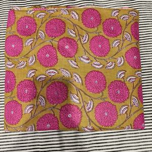 Hand Block Printed Organic Cotton Running Fabric by Yard Soft Breathable Eco-Friendly for Dressmaking Home Decor Curtains <b>Bags</b> - Product Image 5