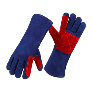 ถุงมือหนังวัวแท้สำหรับผู้ชาย ป้องกันการสั่นสะเทือน ทนความร้อน พร้อมข้อมือเสริมความปลอดภัย ป้องกันไฟ ป้องกันการเชื่อมโลหะ - Product Image 2