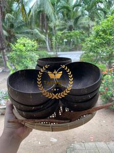 ชามกะลามะพร้าวธรรมชาติขัดเงาชามสลัดช้อนและส้อม Takimex เวียดนามขายส่ง - Product Image 2