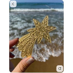 Decoración de Pared de Metal con Acabado de Latón Repujado Hecho a Mano, Sagrado Corazón, Ex Voto Milagro, Adorno Colgante para Altar Católico, Estilo Boho para el Hogar - Product Image 3