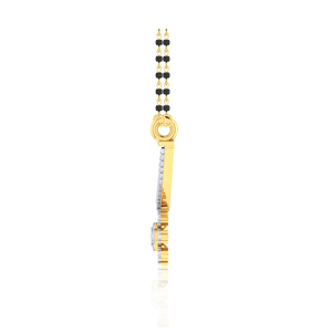 Élégant collier mangalsutra pour femme GLEAMORA ENTERPRISE plaqué or rose 18 carats or jaune, avec perles noires, certifié IGI, serti de pierres de laboratoire - Product Image 3