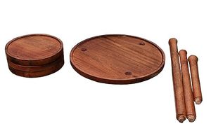 Ensemble de 3 supports à gâteau ronds en bois, décoration de mariage, outil de présentation, logo personnalisé, couleur personnalisée, design écologique, lavage à la main uniquement - Product Image 2
