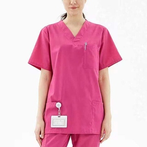 Unisex Medical Scrub Sets Cotton Jersey Fabric Nursing Top and Pant Hospital Workwear - Product Image 2