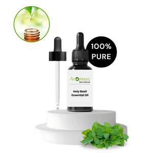 น้ำมันหอมระเหยตุลซีบริสุทธิ์ 100% จาก Aromaaz International (ใบแห้ง) - กลิ่นหอมสดชื่นจากธรรมชาติ สกัดด้วยไอน้ำ ผลิตในอินเดีย |   จำนวนมาก - Product Image 1