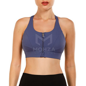 Premium Quality Women's High Support Adjustable <b>Strap</b> Yoga Sports <b>Bra</b> with Front Logo Breathable Fabric in Stock - Product Image 2