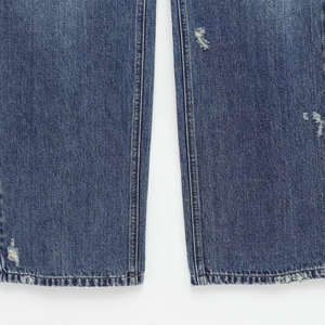 Jeans décontractés pour femmes grandes tailles, coupe droite, taille mi-haute, 100% coton, séchage rapide, utilisation en extérieur, denim - Product Image 4