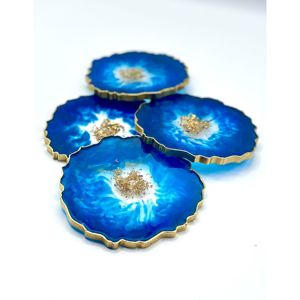 Posavasos de Resina Epoxi Hechos a Mano con Hojas Doradas, Forma de Flor, Decorativos para Tazas de Café, Mesa, Hogar y Bar, al por Mayor - Product Image 6