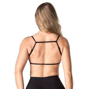 Soutien-gorge de sport léger à fines bretelles pour femme noire, idéal pour le yoga, la course, la gym, le fitness et l'entraînement - Product Image 2