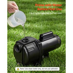 Bomba de chorro para pozo poco profundo de hierro fundido de 2 HP y 230 voltios con 5200 GPH, elevación máxima de 112 pies, protección térmica y válvula de retención - Product Image 3