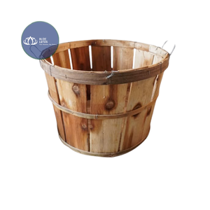 ตะกร้าไม้ทรงกลมวินเทจขายดี ตะกร้าเก็บปูธรรมชาติ ขายส่ง - Product Image 1